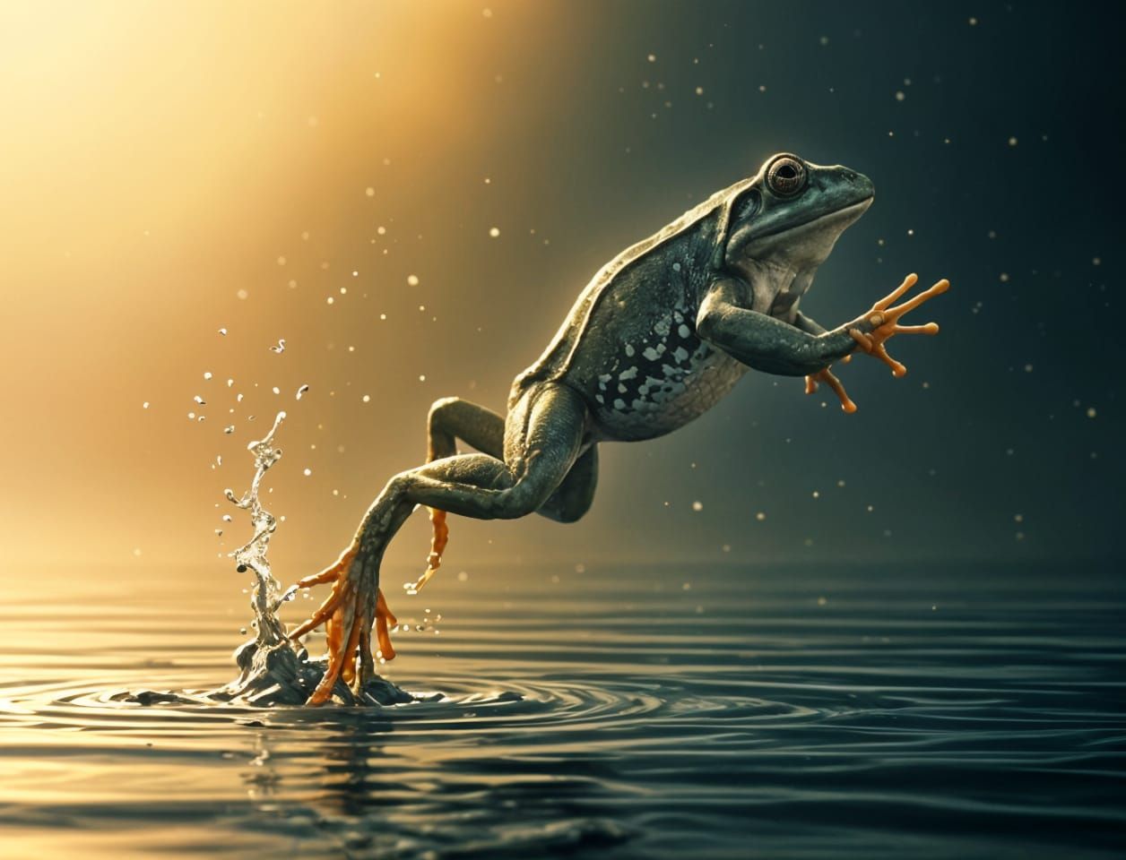 Hopping out of the water  by @MCreations