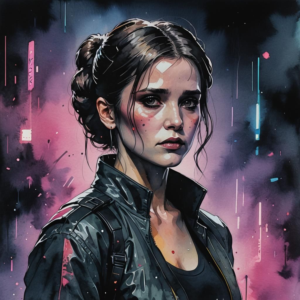 Leia  into the Dark & Moody Watercolor