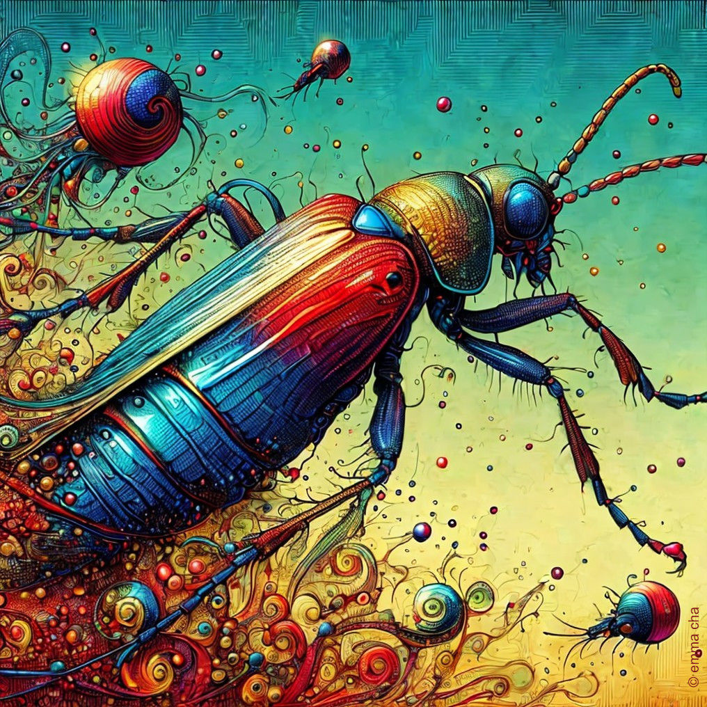 Epic symphony of iridescent beetle