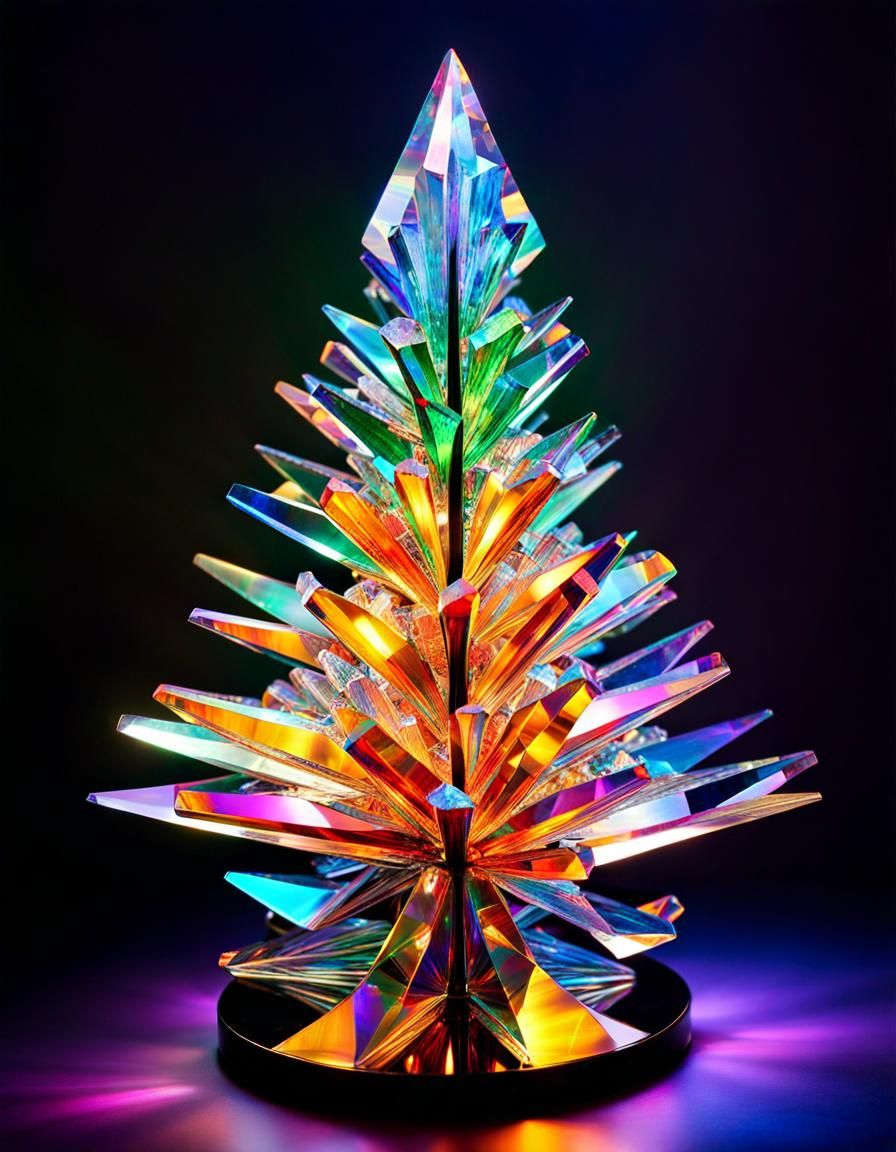 Crystal Christmas Tree AI Generated Artwork NightCafe Creator