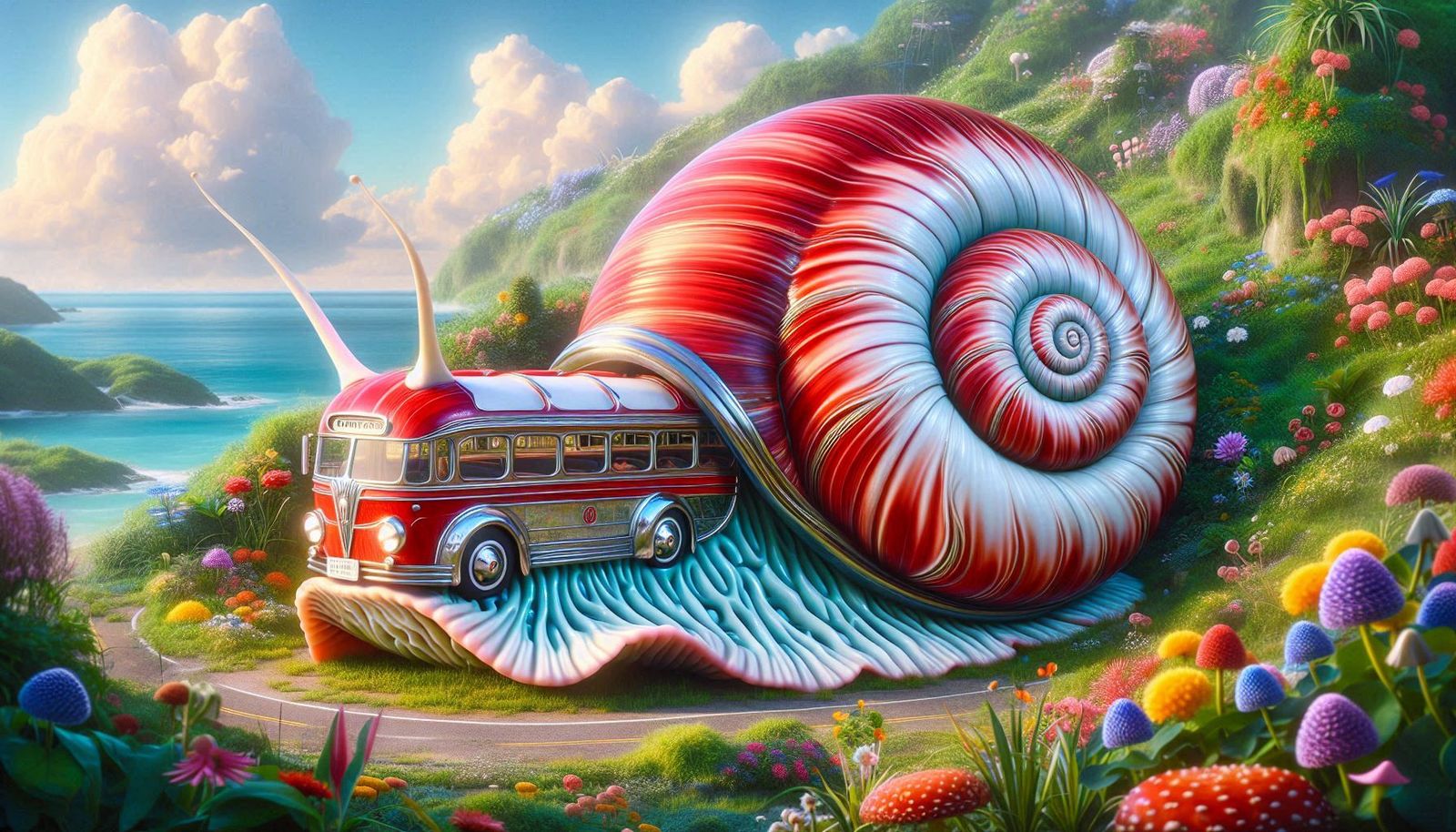 Snail + Bus - slow journey