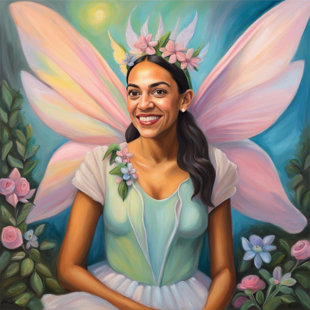 Alexandria Ocasio-Cortez as a fairy