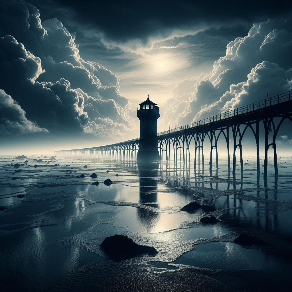 Observation tower, low tide