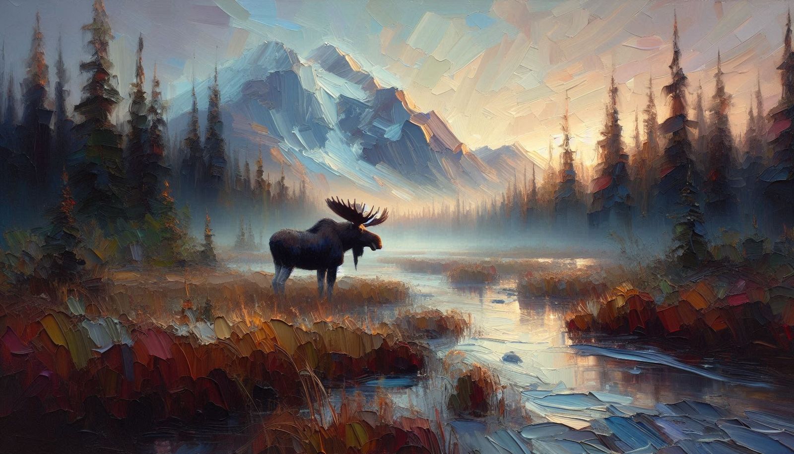 Moose at dawn