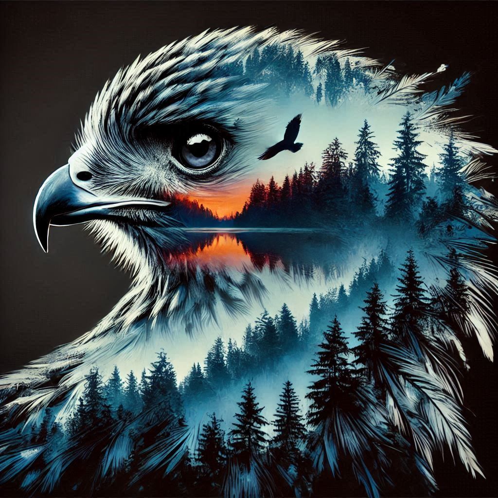 double exposure beautiful fantasy portrait landscape..