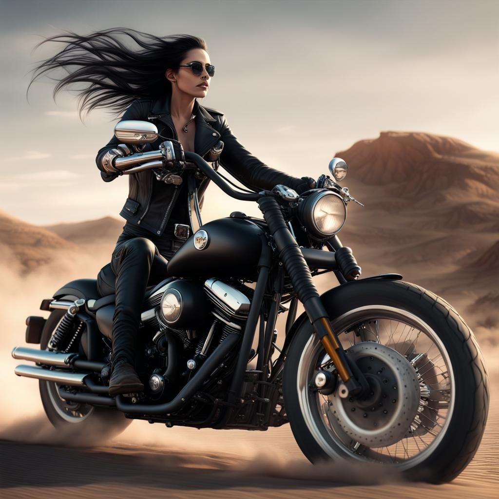 On her Harley Davidson  by @Saad S Khalis