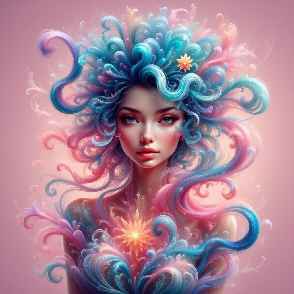 Adorable Panda in Floral Attire in Whimsical Style