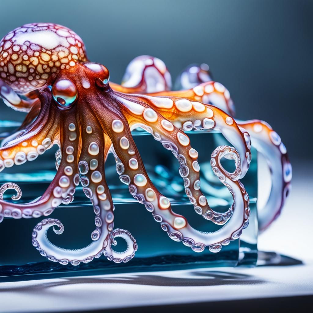 delicate enameled glass octopus  by @Nadia X