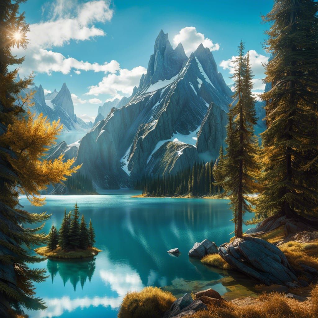 A sunny but cold day at the mountain lake  by @Szuri