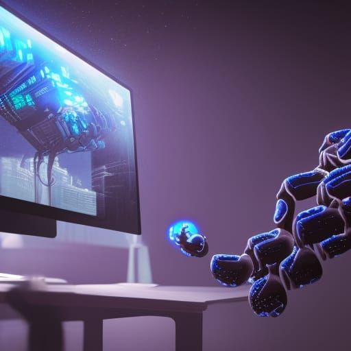 Sentient AI Extends Holographic Hand Out of Computer Monitor...