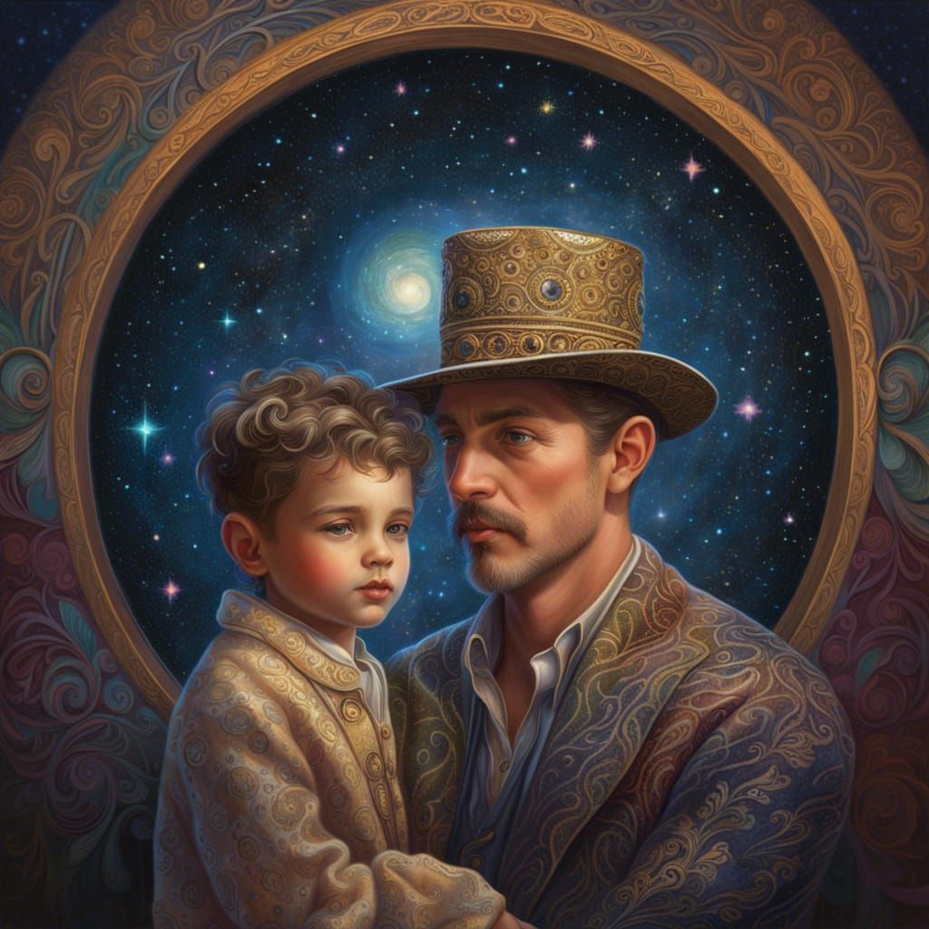 father and son, spaceportrait - AI Generated Artwork - NightCafe Creator