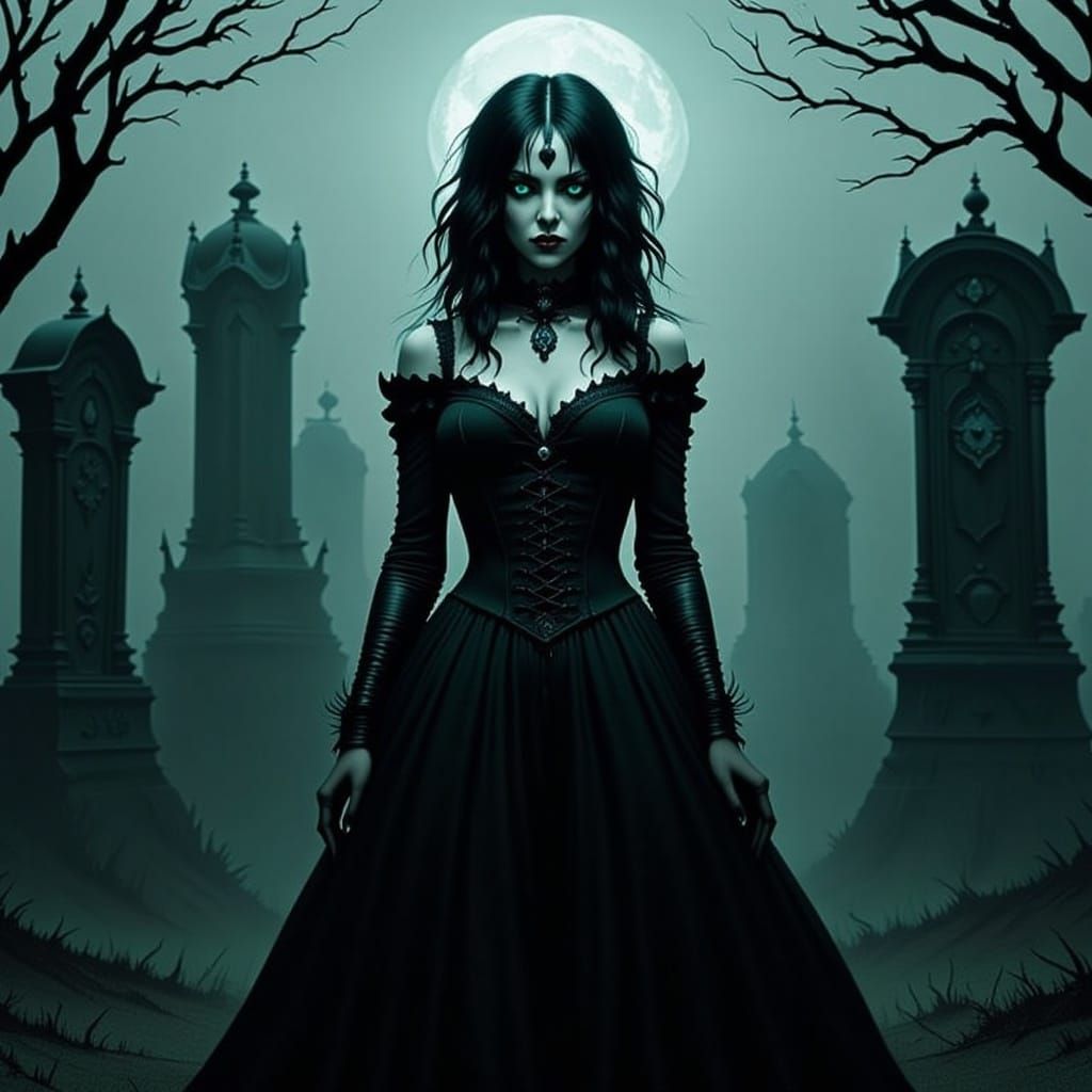  <lora:Grimly Flux:1.0>goth woman
