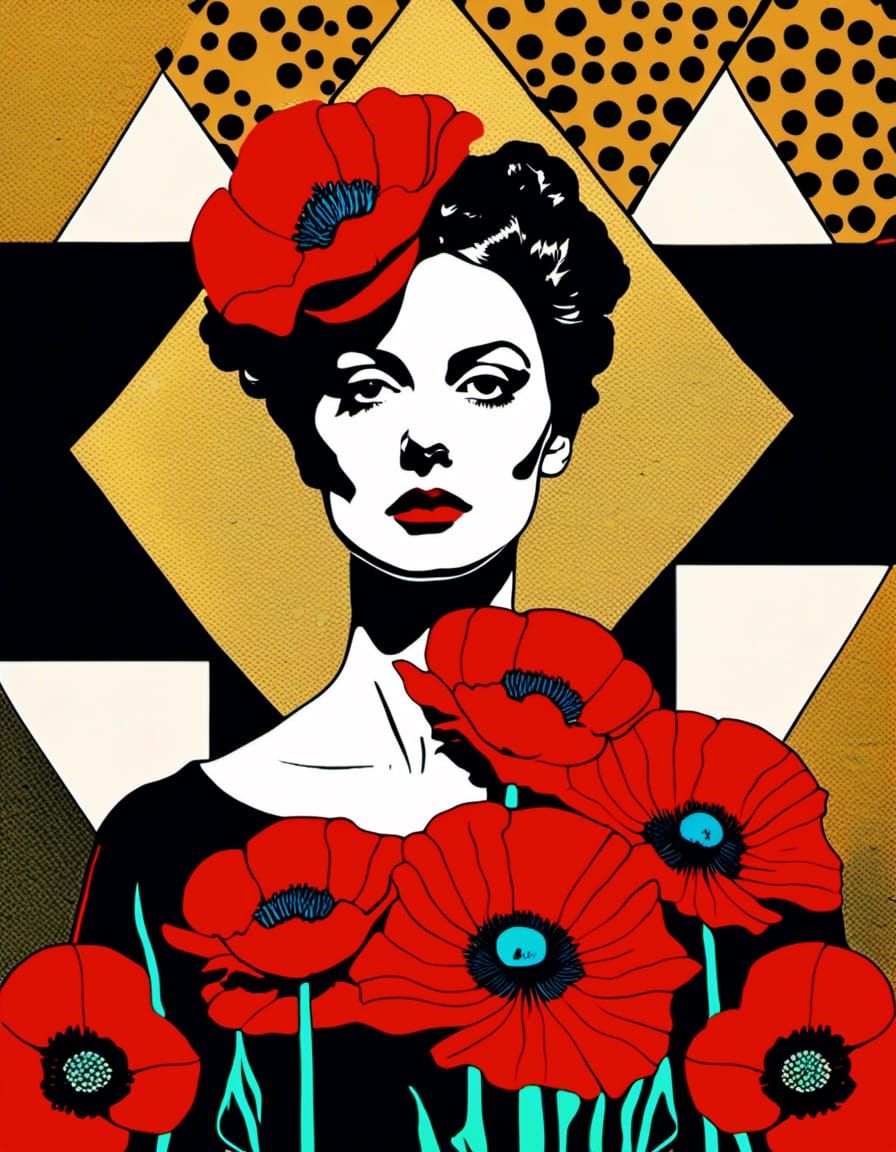 Poppy flowers Woman altarpiece by Egon Schiele Andy Warhol Otto Dix ...