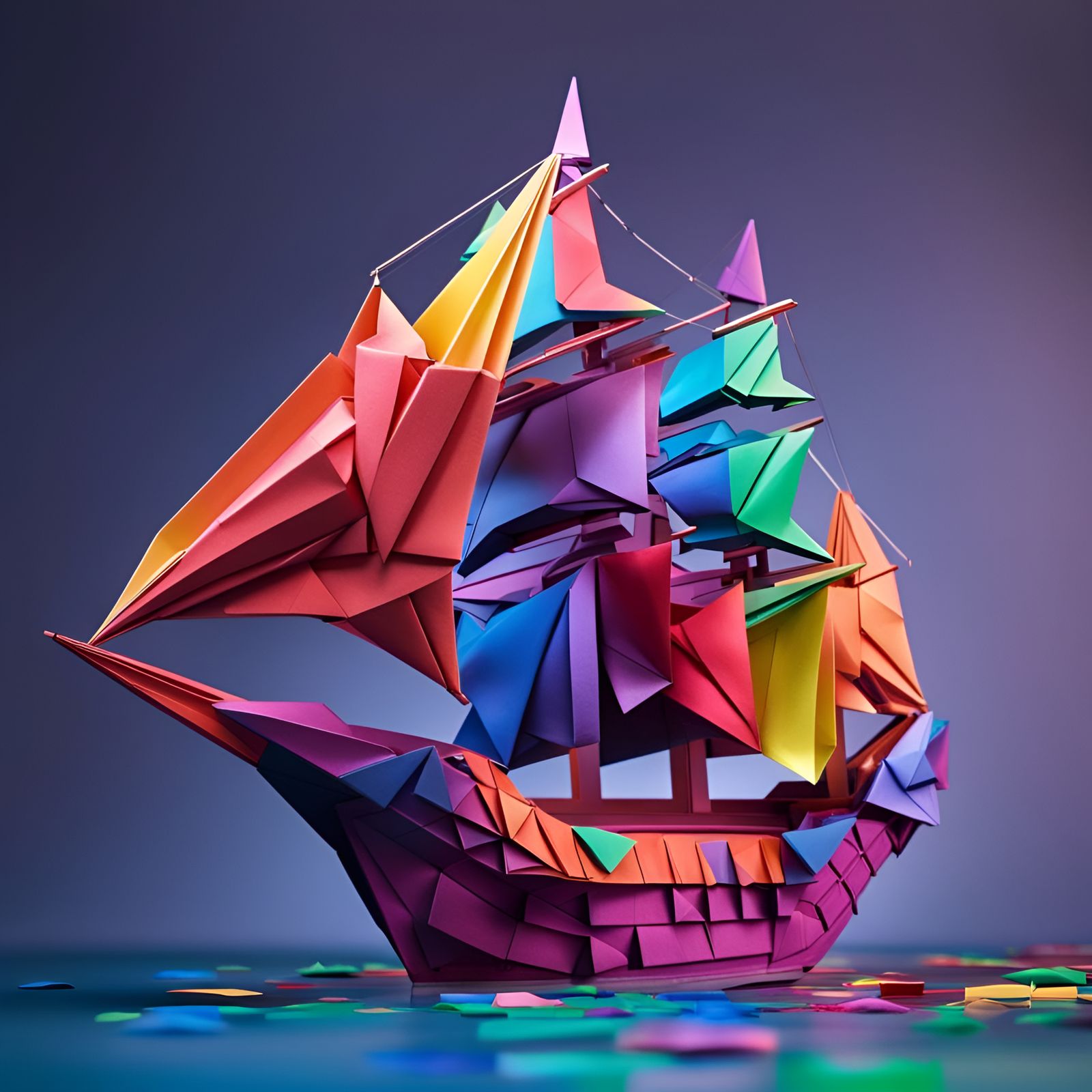 Origami Ship  by @TheLuigiplayer
