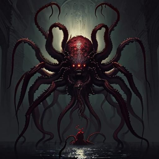 Kraken spider flame - AI Generated Artwork - NightCafe Creator