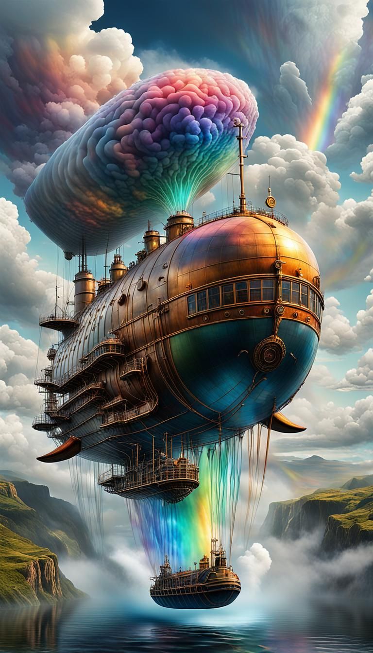 a lake of colorful non-newtonian fluids, vibrations causing the fluid to rise up in a rippled shape of  gian steampunk jolly Roger pirate...