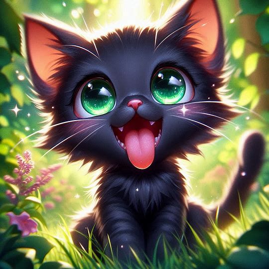 Sooty and her tongue