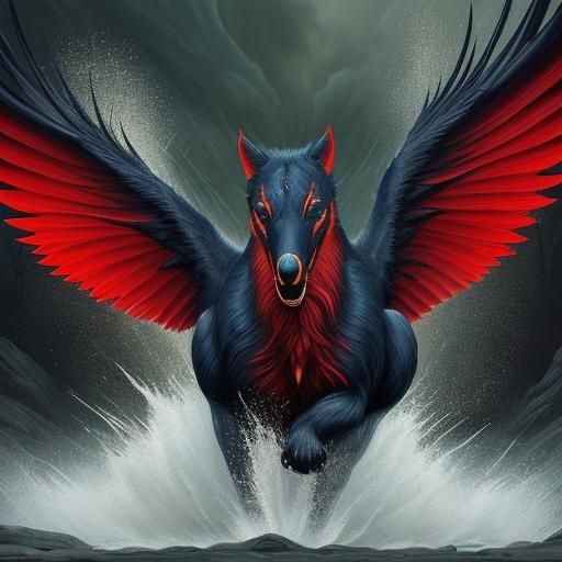 A dynamic rich colour art work depicting Natures fury