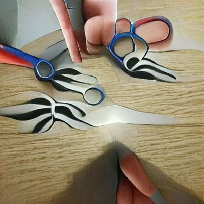 The scissors are made of fingers