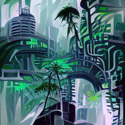 Futuristic jungle city