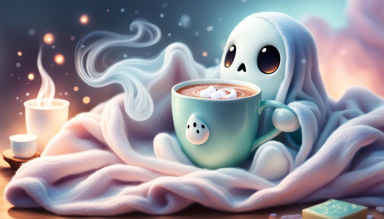 Ghost Drinking Cocoa  by @Shawn Michael Duffy