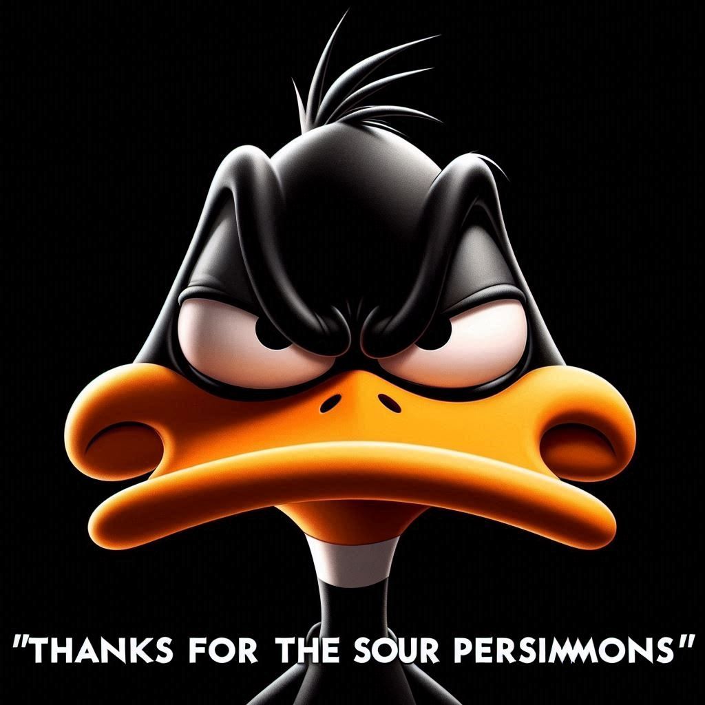 Daffy Duck: “Thanks for the sour persimmons, Cousin”