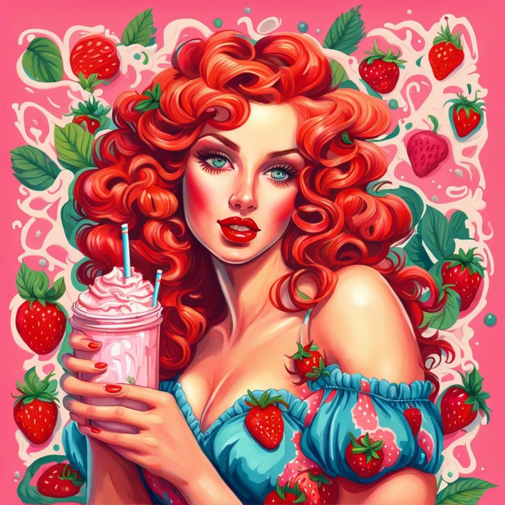 Strawberry Milkshake 🍓 Ai Generated Artwork Nightcafe Creator 