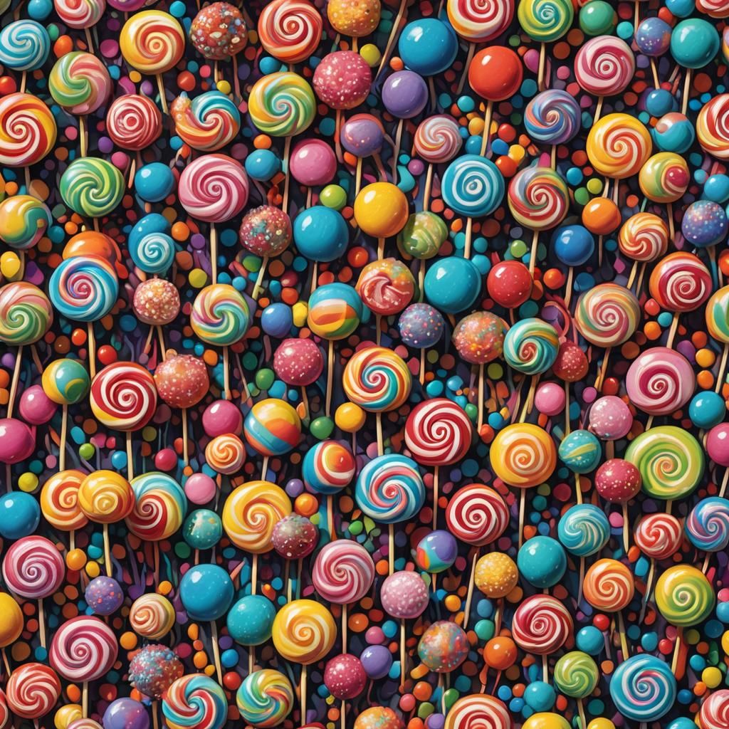 Candy Art in Pop Surrealist Style