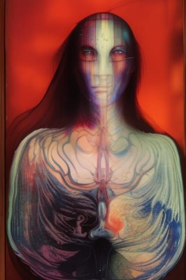 Surreal Abstract Cosmos: Fluid Translucent Forms