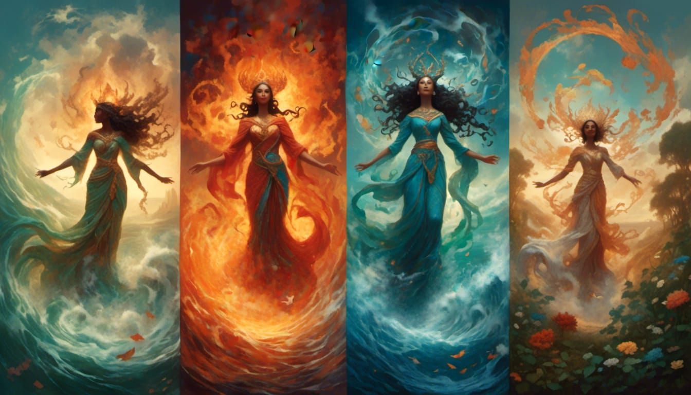 Mistresses of the Elements - AI Generated Artwork - NightCafe Creator