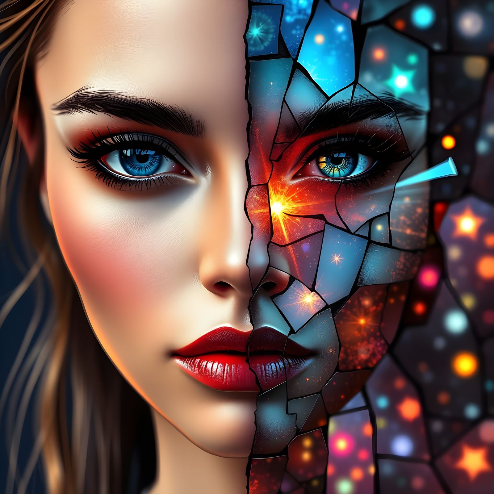 Split-screen : shattered life  by @Yiu