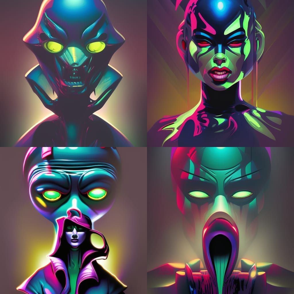 Dull colour vampire creepy neon