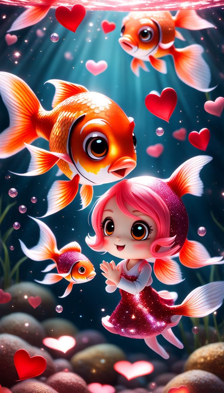 Goldfish falling in love