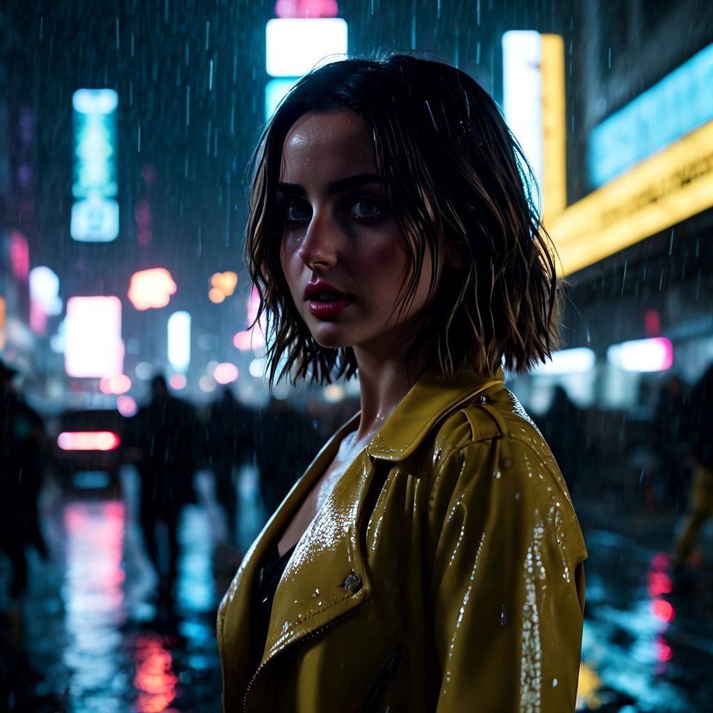 Ana de armas in cyberpunk style