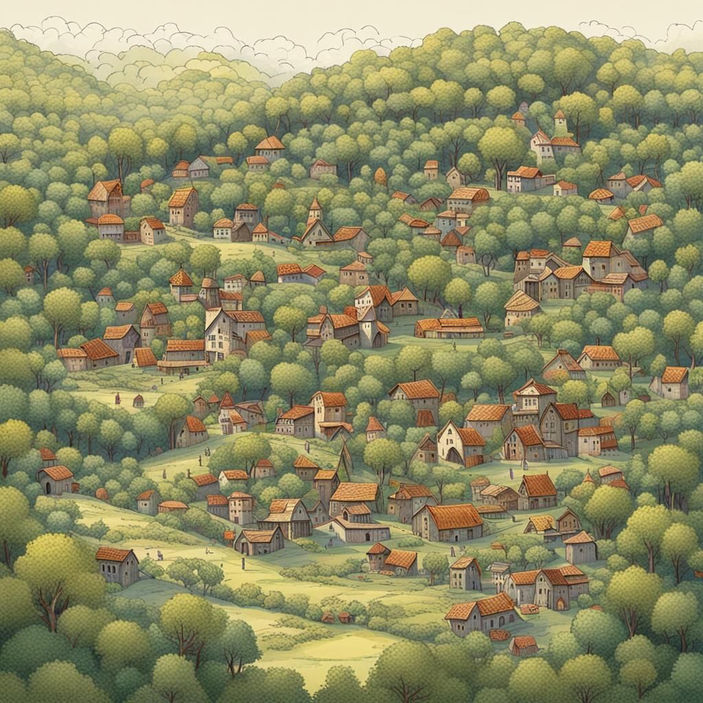 village hidden in the trees