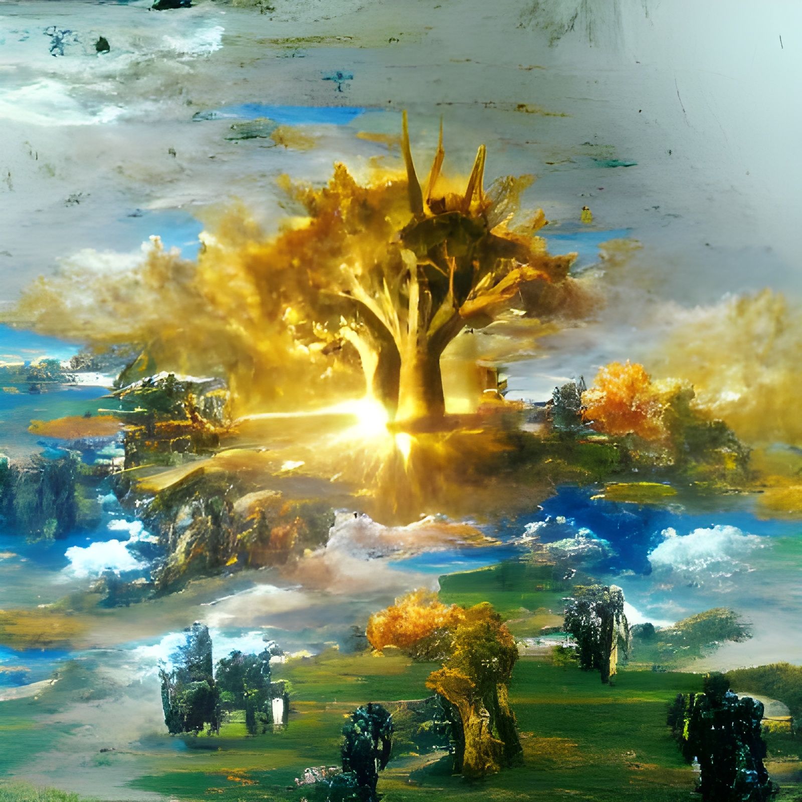 The last tree on earth detailed painting renaissance paintin...