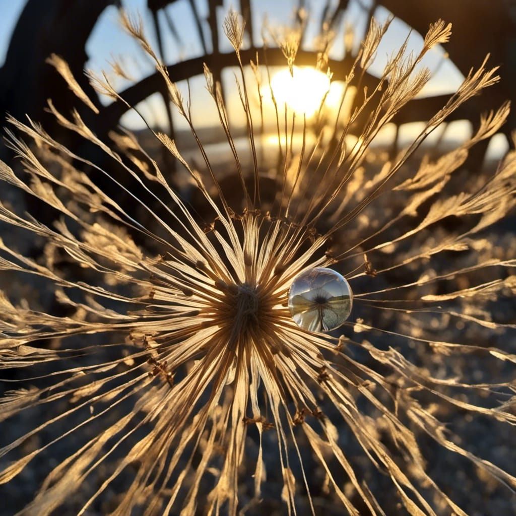 <lora:NC Hyperreal:1.0> a hyperreal dandelion clock against ...