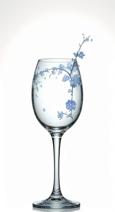 Couple's Hands Filling Wine Glasses in 3D Anime Style