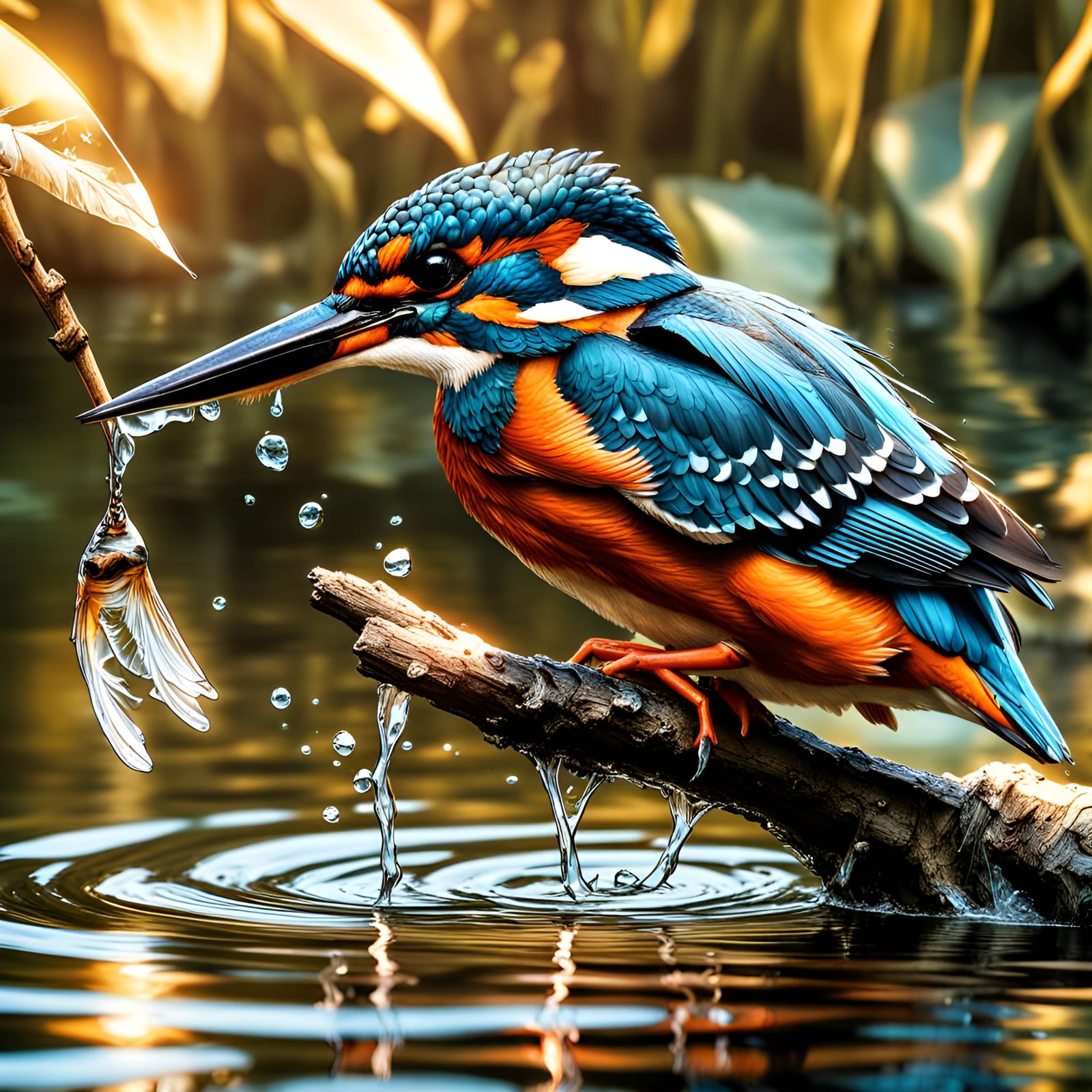 Kingfisher in action AI Generated Artwork NightCafe Creator