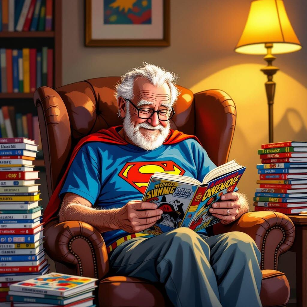 Comic Book Grandpa  by @Chirminth