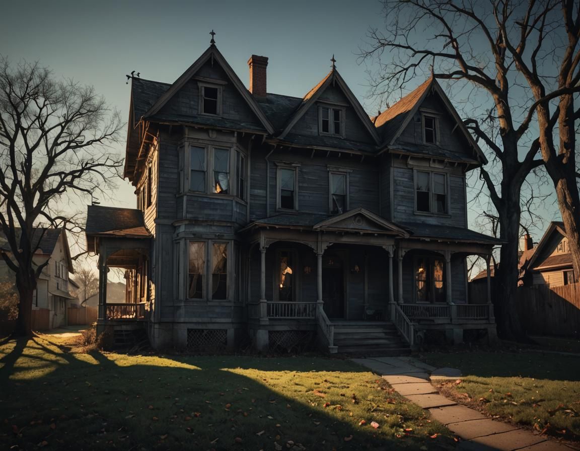 anatomy of a haunted house, architecture photography, long s...