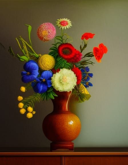 Surreal desires of the mind revealed as a still life with a ...