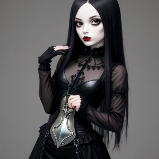 A petite goth female with an hourglass figure