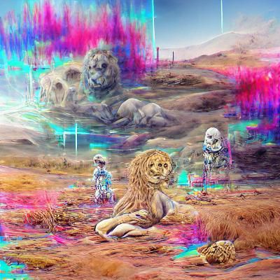 Wasteland with Lions