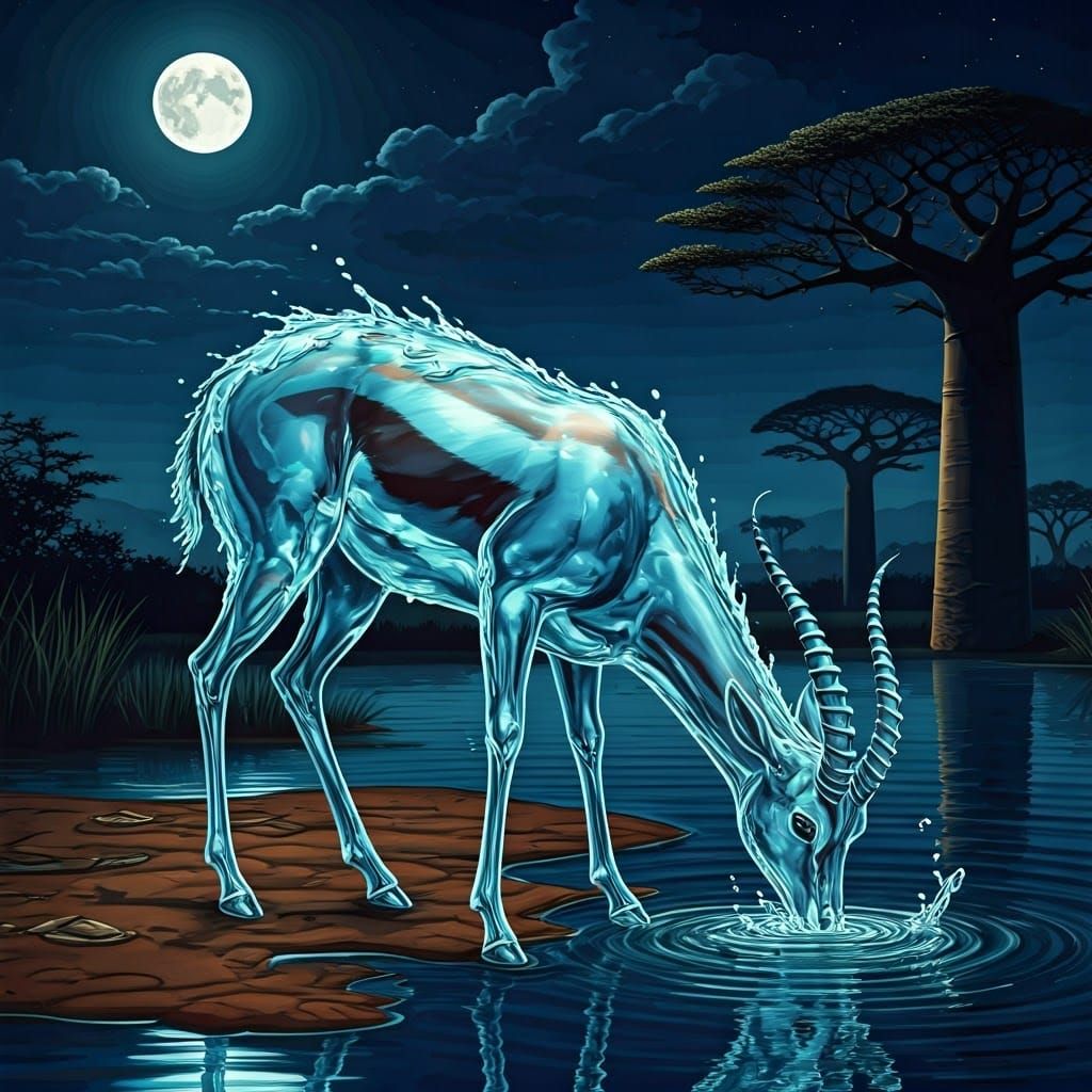 Gazelle made of Water  by @PhrozenExodus
