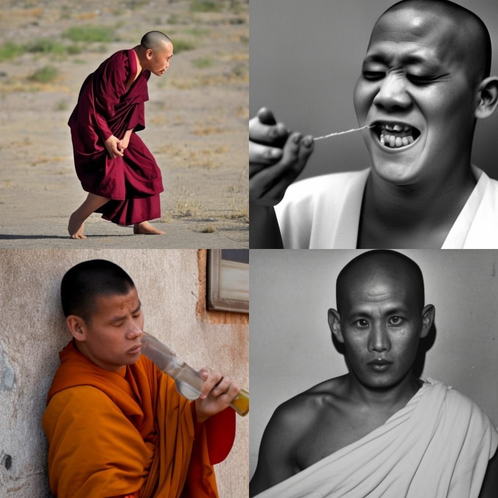 picture of a monk using methamphetamine