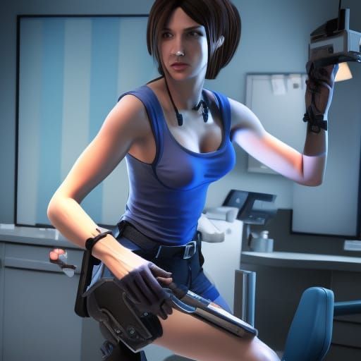 "Jill Valentine- is at the dentist"