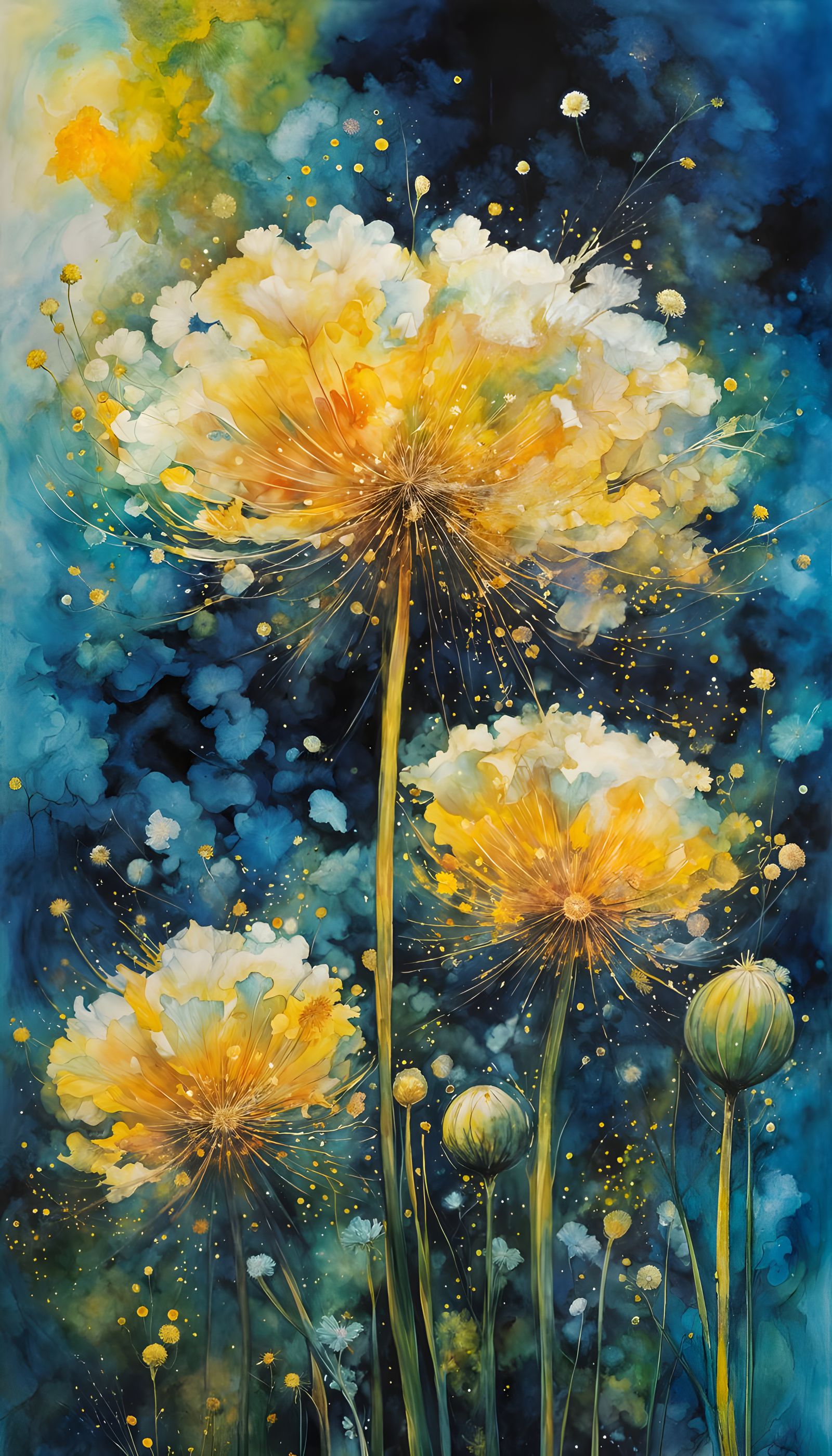 Supernova explosion, Dandelions  by @Bunnzo