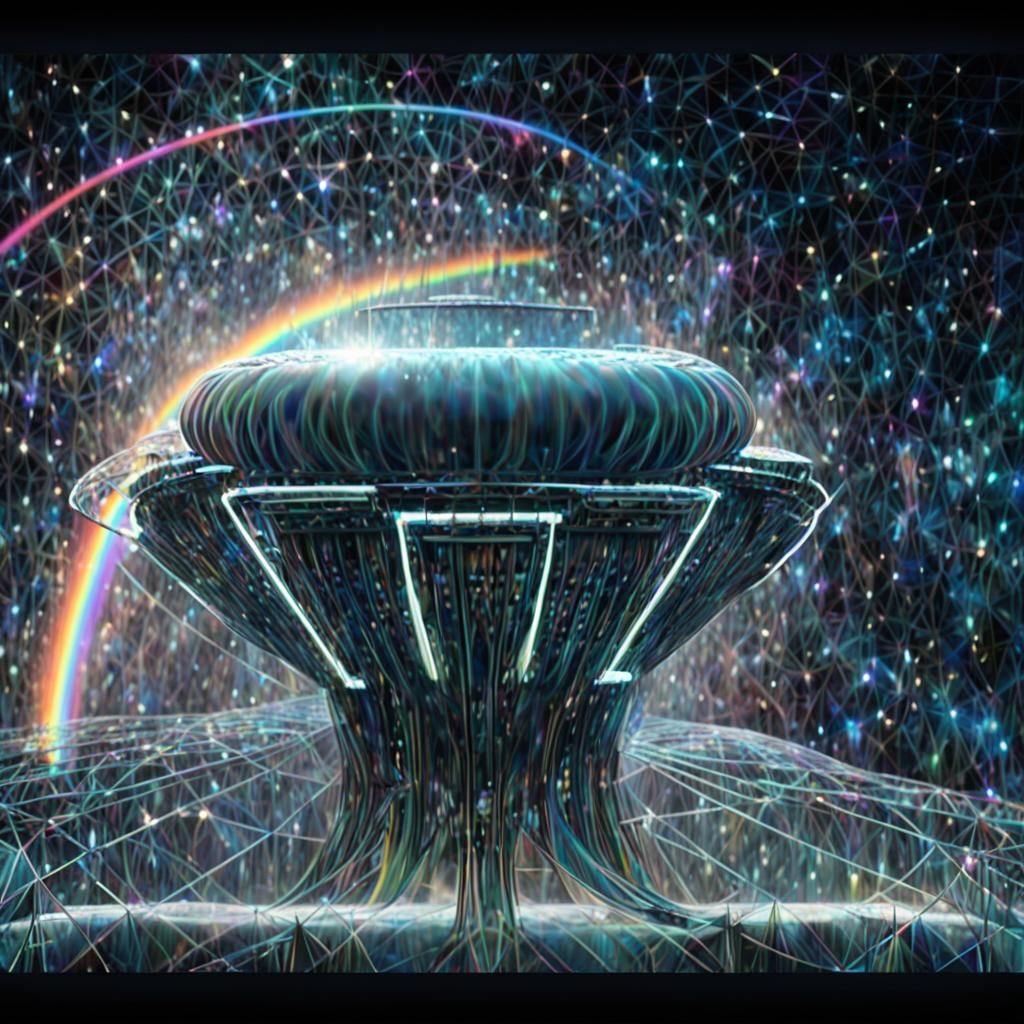 Epic Alien Megastructure on Moon with Rainbow Bridge