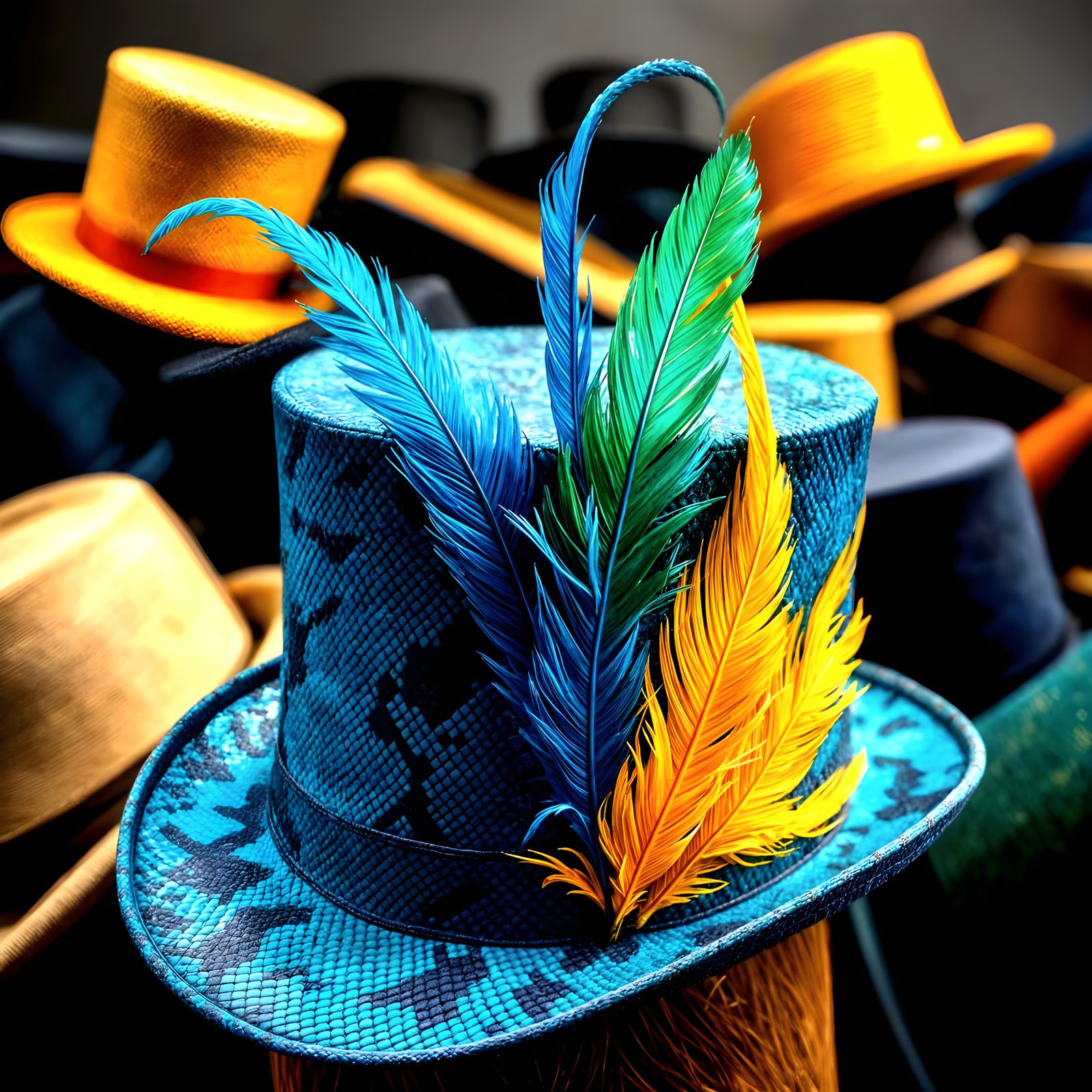 Blue Malaysian Coral Snake top hat with 3 different color ...  by @Showy